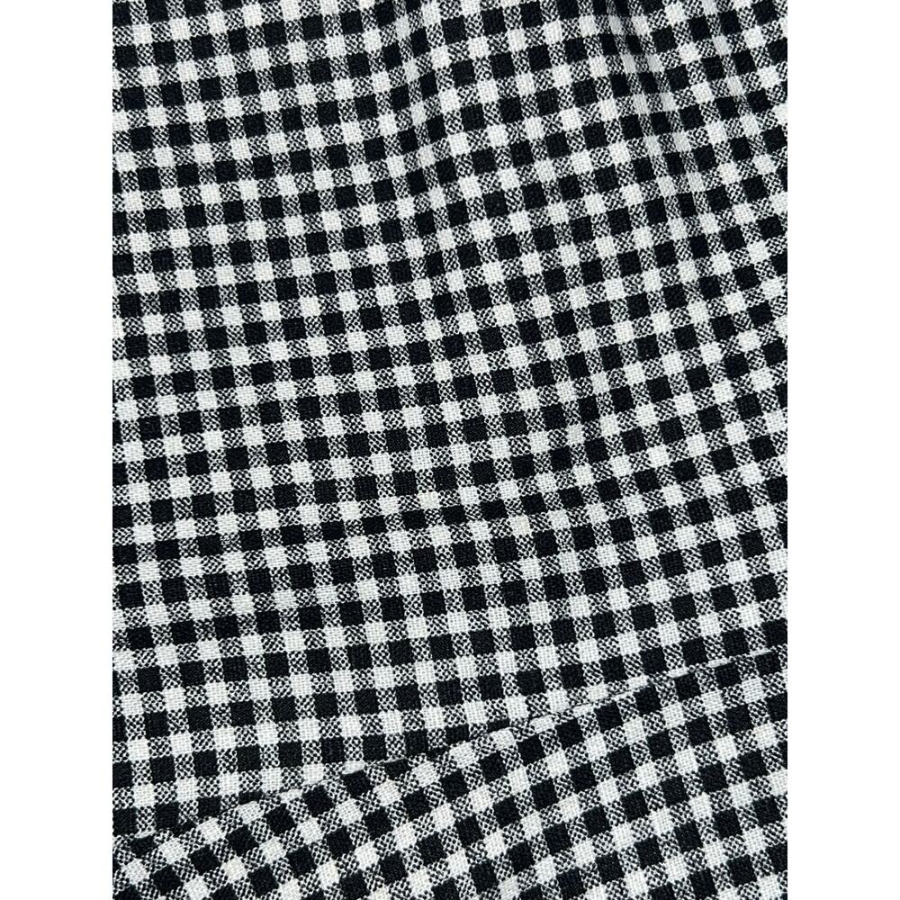A New Day Black White Gingham Linen Blend Puff Sleeve Tiered Dress 10 NWT - Picture 6 of 9